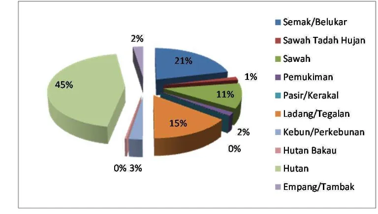 Gambar 9.  Diagram Persentase (%) Penutupan/Penggunaan Lahan  