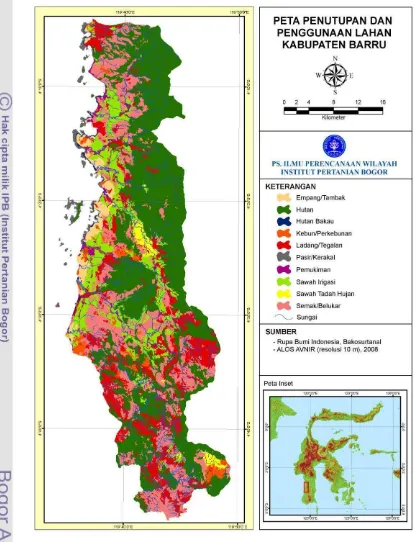 Gambar 10. Peta Penutupan/Penggunaan Lahan Tahun 2009 Kabupaten Barru 