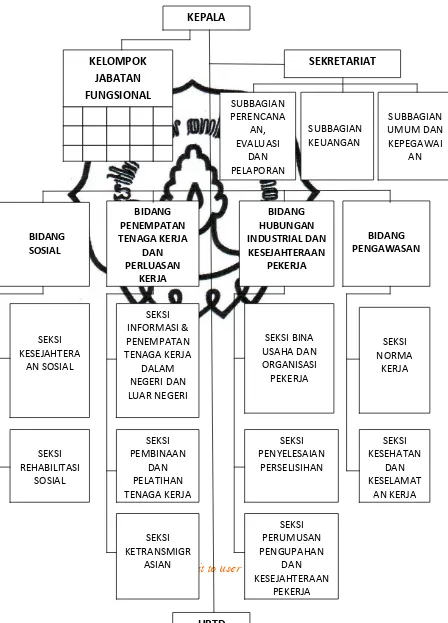 Gambar IV.1 BAGAN ORGANISASI DINAS SOSIAL, TENAGA KERJA 