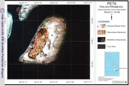 Gambar 2 Lokasi penelitian di Pulau Pramuka. 