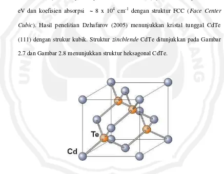 Gambar 2.7 Struktur kristal zincblende CdTe  