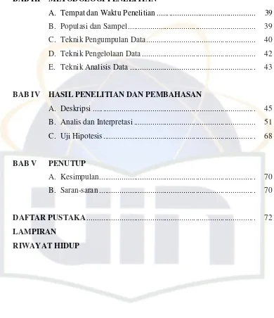 Tabel 1 : Populasi dan sampel .....................................................................40 