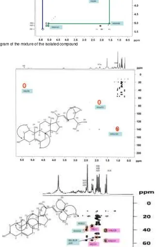 Fig. 3-COSY diagram of the mixture of the isolated compound 