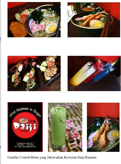 Gambar Contoh Menu yang Ditawarkan Restoran Daiji Raamen 
