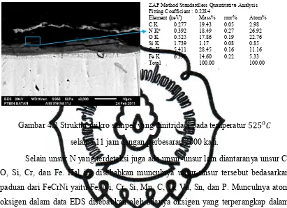 Gambar 4.2 Struktur mikro sampel yang dinitridasi pada temperatur 