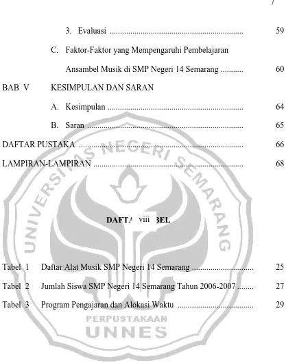 Tabel  2 Jumlah Siswa SMP Negeri 14 Semarang Tahun 2006-2007 ........   