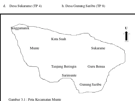 Gambar 3.1 : Peta Kecamatan Munte 