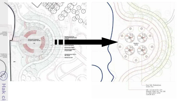 Gambar 12 Revisi Desain Lanskap Plaza 1 Ancol Ecopark  