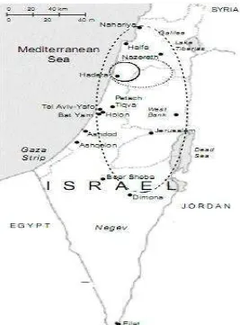 Gambar 7.  Peta Penyebaran kasus pertama KHV di Israel (Perelberg et al. 2003). 