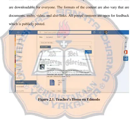 Figure 2.1. Teacher’s Home on Edmodo