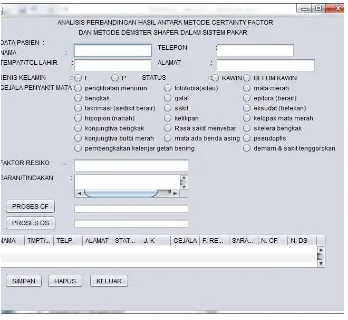 Gambar 4.1 Antar Muka Aplikasi Sistem Pakar 