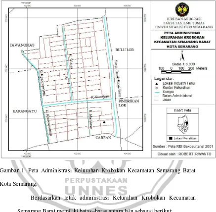 Gambar 1. Peta Administrasi Kelurahan Krobokan Kecamatan Semarang Barat 
