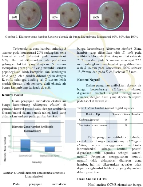 Gambar 4. Grafik diameter zona hambat antibiotikkloramfenikol