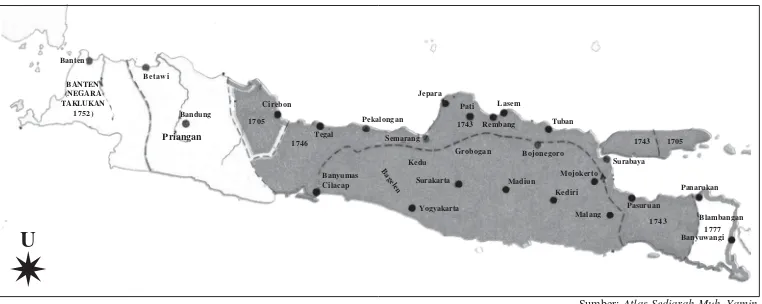 Gambar 2.5 Peta wilayah Kerajaan Mataram