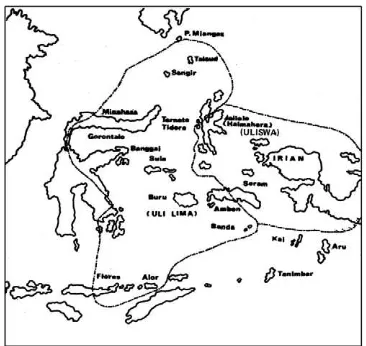Gambar 2.7 Peta wilayah Kerajaan Ternate dan Tidore