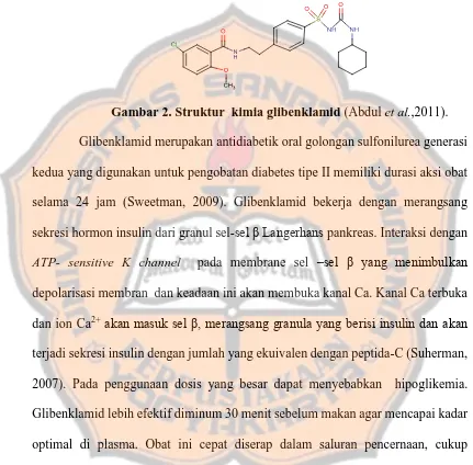 Gambar 2. Struktur  kimia glibenklamid (Abdul et al.,2011). 