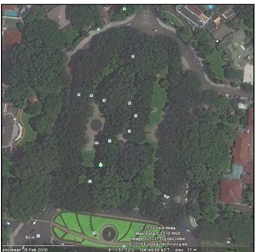 Gambar 14 Peta Taman Suropati berdasarkan citra Google Earth 2010 