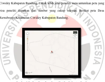 Gambar 3.1:  Peta Desa Rawabogo Ciwidey Kabupten Bandung. Sumber : http://maps.google.co.id/maps?hl=id&tab=wl 