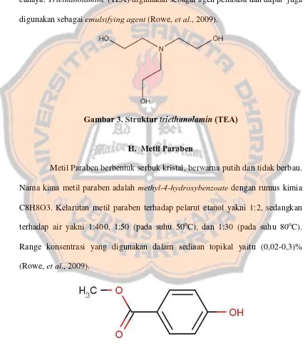 Gambar 3. Struktur triethanolamin (TEA) 