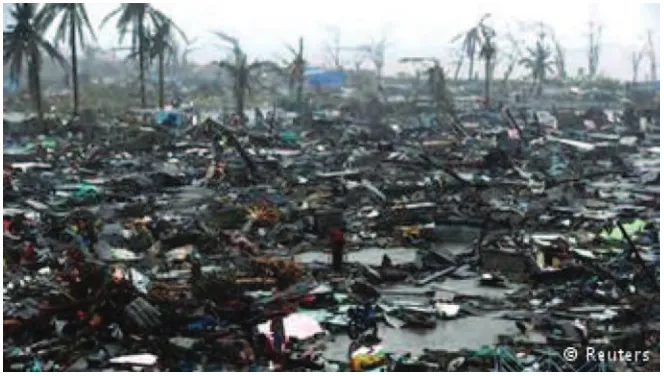 Gambar 1.13 Topan Haiyan meluluhlantakkan kepulauan di Filipina