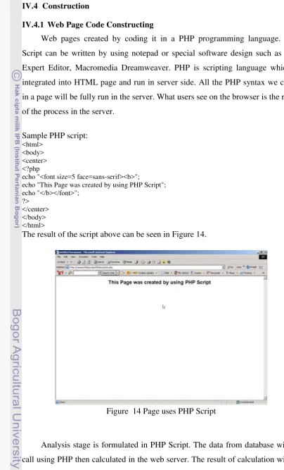Figure  14 Page uses PHP Script 