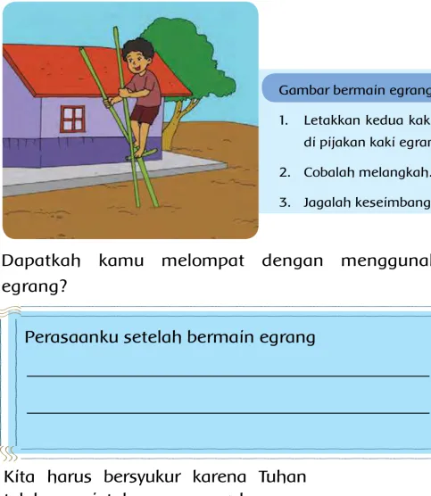 Gambar bermain egrang