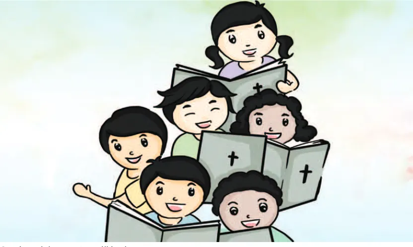 Gambar 4.1 Membaca Alkitab