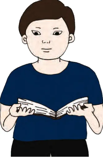 Gambar 1.8 Siswa membaca Kitab Suci 