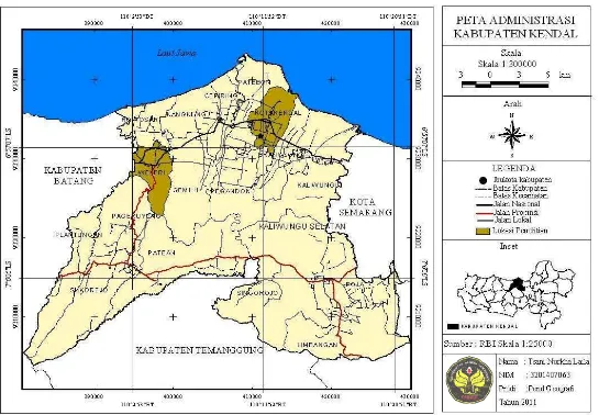 Gambar 2. Peta Administrasi Kabupaten Kendal