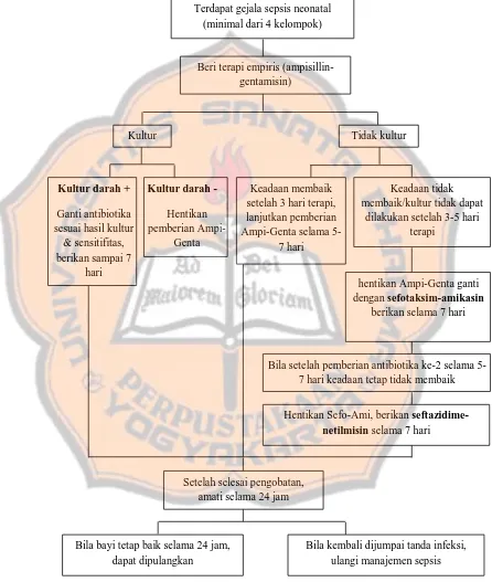 Gambar 1. Diagram Alir Manajemen Sepsis Neonatal Menurut SPO RSUD  Panembahan Senopati tahun 2014