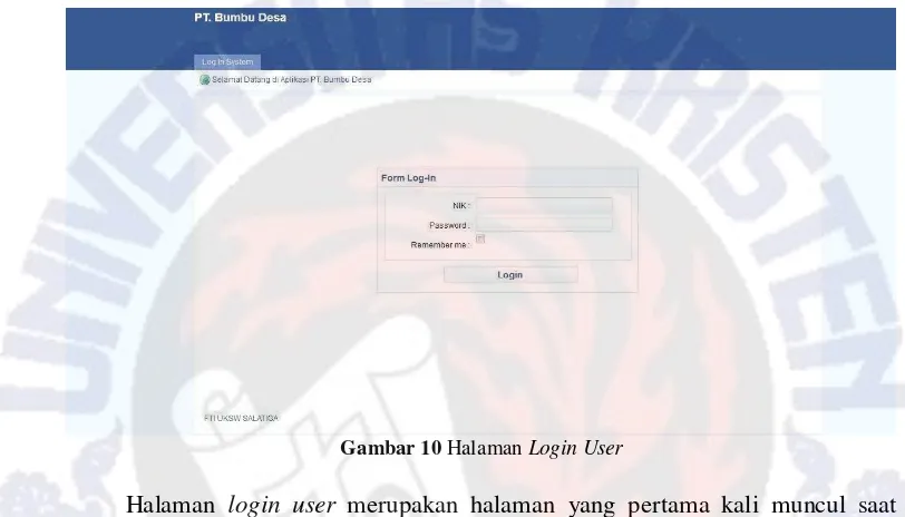 Gambar 10 Halaman Login User 