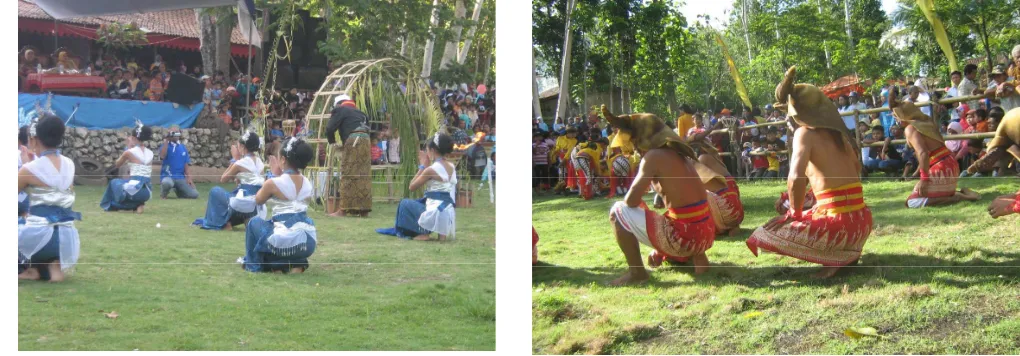 Gambar 1 Sambutan Kapala desa Sekar dan Dinas Kebudayaan dan Pariwisata 
