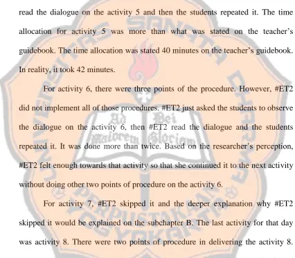 table. If we saw on the student‟s textbook, we could see that on the activity 8 was 