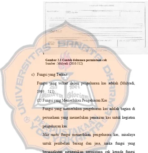 Gambar 2.3 Contoh dokumen permintaan cek