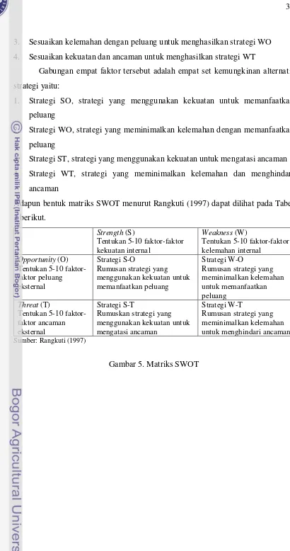 Gambar 5. Matriks SWOT 