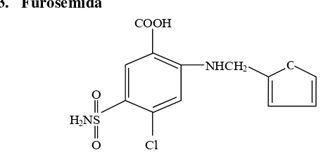 Gambar 1. Struktur Kimia Furosemid (Katzung, 2001) 