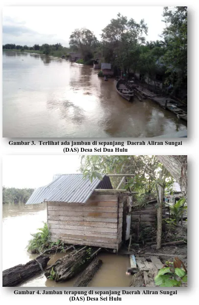 Gambar 3.  Terlihat ada jamban di sepanjang  Daerah Aliran Sungai (DAS) Desa Sei Dua Hulu 