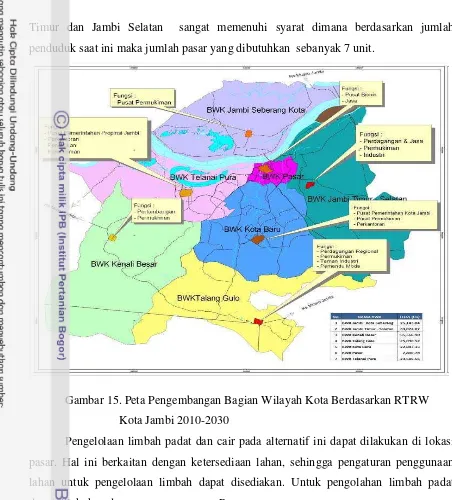 Gambar 15. Peta Pengembangan Bagian Wilayah Kota Berdasarkan RTRW  