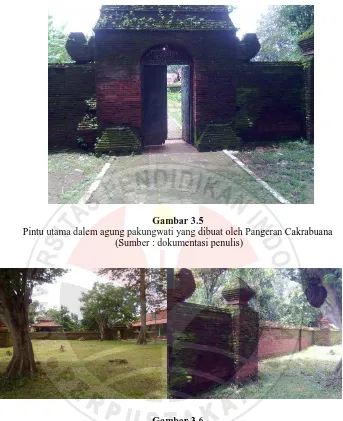 Gambar 3.5 Pintu utama dalem agung pakungwati yang dibuat oleh Pangeran Cakrabuana