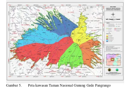 Gambar 5. Peta kawasan Taman Nasional Gunung Gede Pangrango 