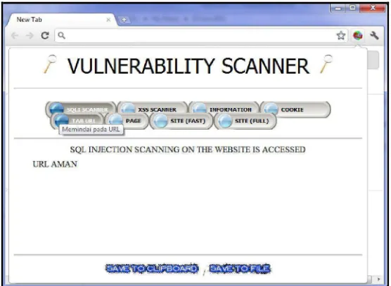 Gambar 4.2 Halaman Scanning SQL Injection pada URL 