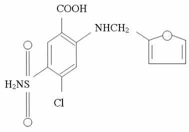Gambar 2.  Struktur Kimia Furosemid 