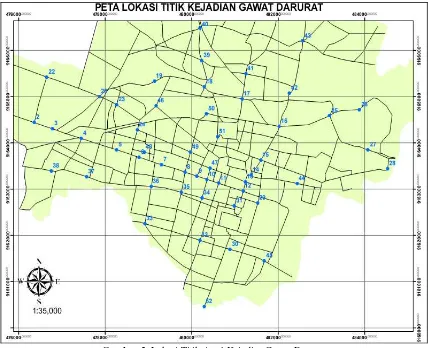 Gambar 2. Lokasi Titik Awal Kejadian Gawat Darurat      Sumber: Sukoco (2010) 