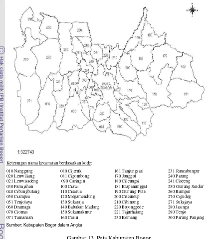 Gambar 13. Peta Kabupaten Bogor 