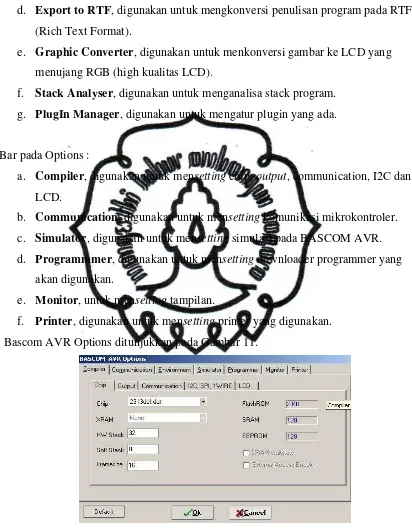 Gambar 11.  Bascom AVR Options 