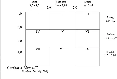 Gambar 4. Matriks IE           