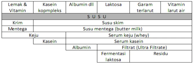 Tabel 1. Komponen produk susu