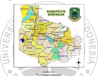 Gambar. 3.1 Peta Kabupaten Kuningan 