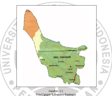 Gambar. 3.2  Peta Cigugur Kabupaten Kuningan 