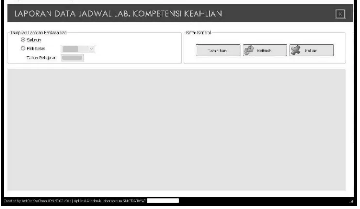 Gambar 3.28 Rancangan Form Laporan Data Jadwal Lab 